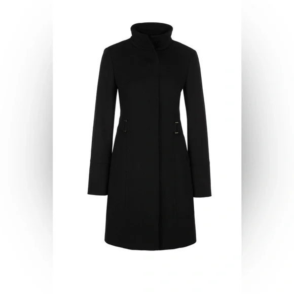 BOSS Black Women's Wool-Blend Stand Collar Coat, Size 0 - Picture 3 of 5